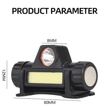 Rechargeable COB LED USB Headlamp ABS Waterproof Fishing Head Torch